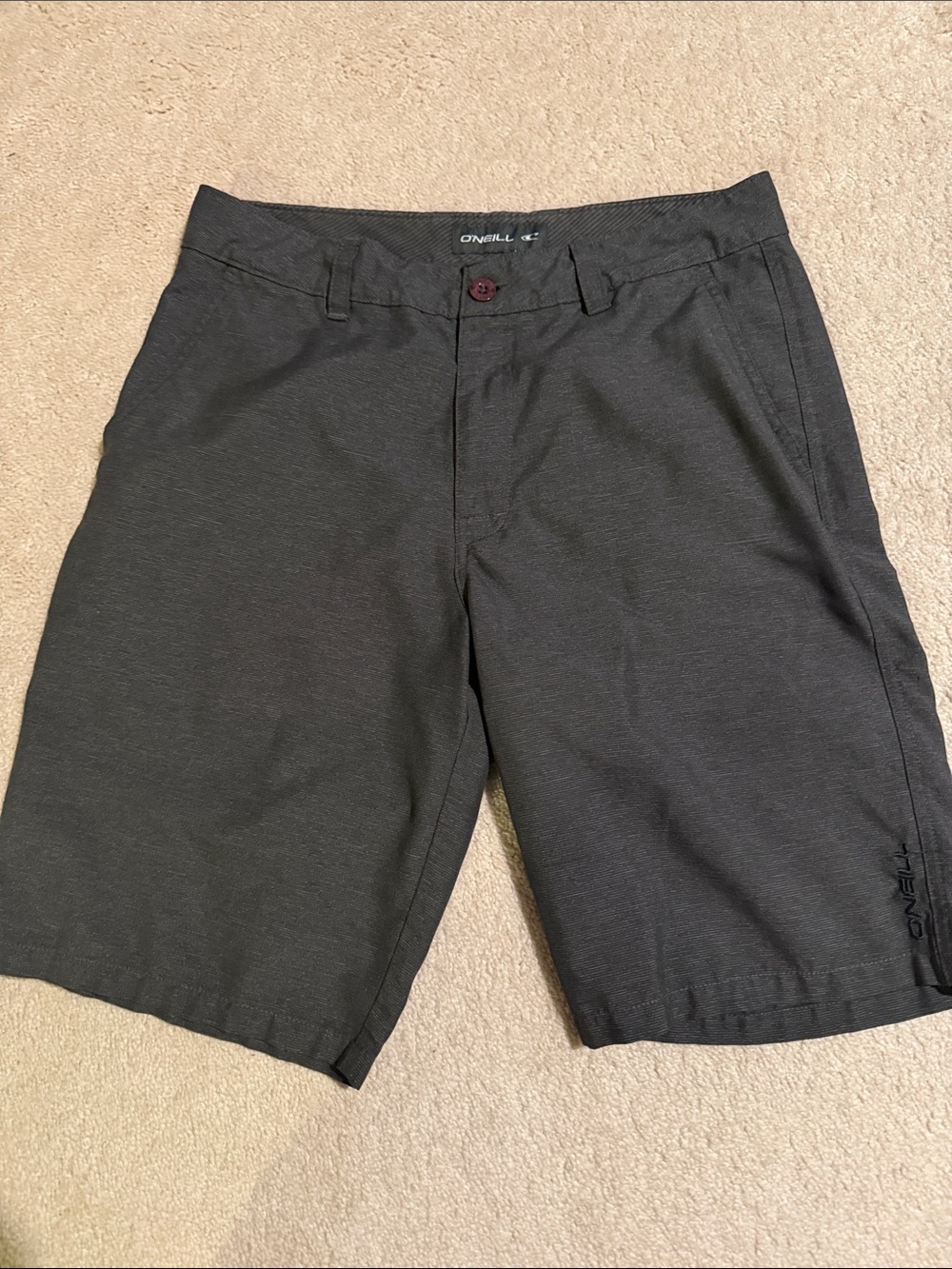 O'Neill Men's Dark Charcoal Flat Front Shorts